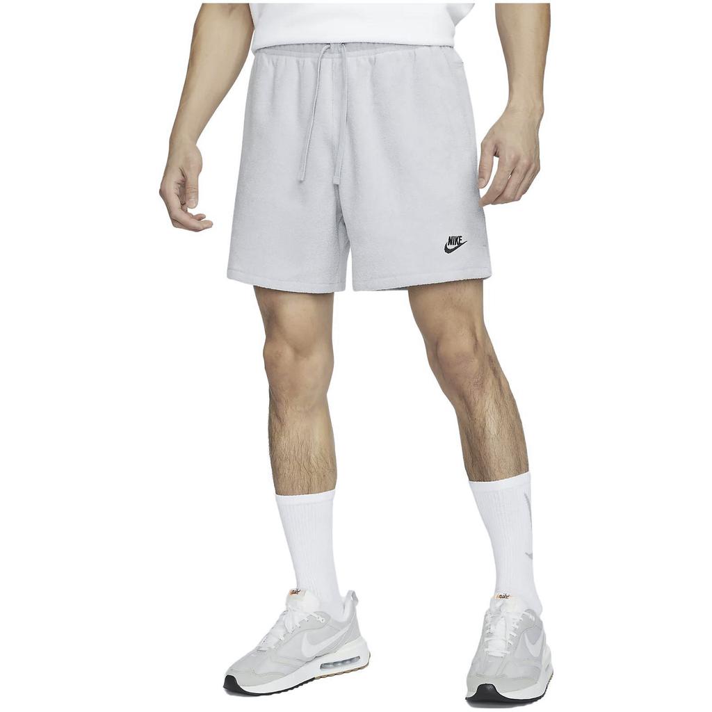 Nike Club Fleece Solid Logo High-Waist Drawstring Shorts Men Bottoms Light-Grey DX0524-012