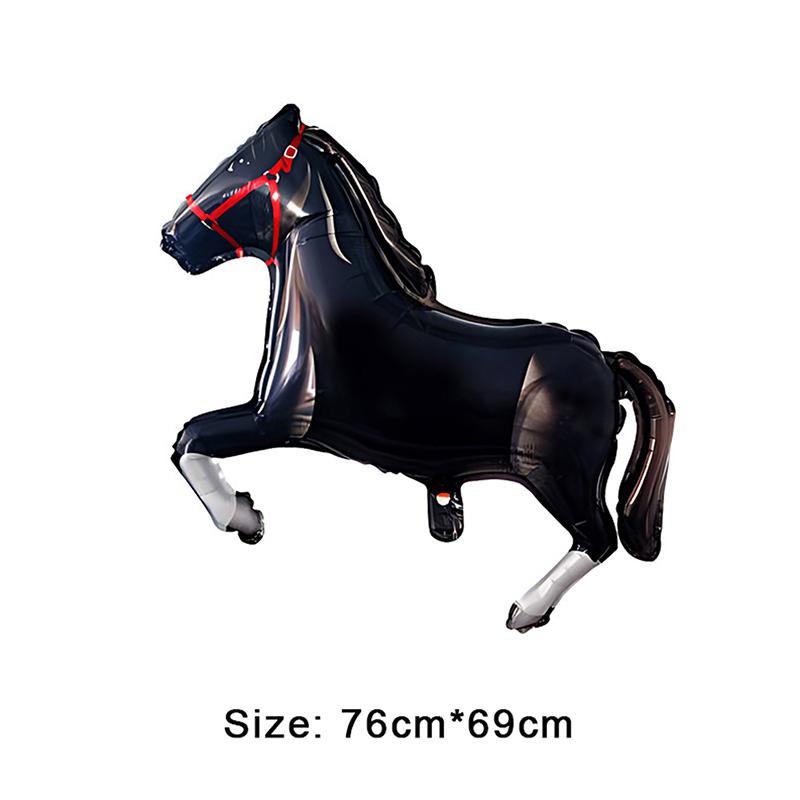 

Kids Toy Horse Balloon, Premium Aluminum Foil Material For Birthday and Baby Shower Decorations in Black White Brown Hues; Other