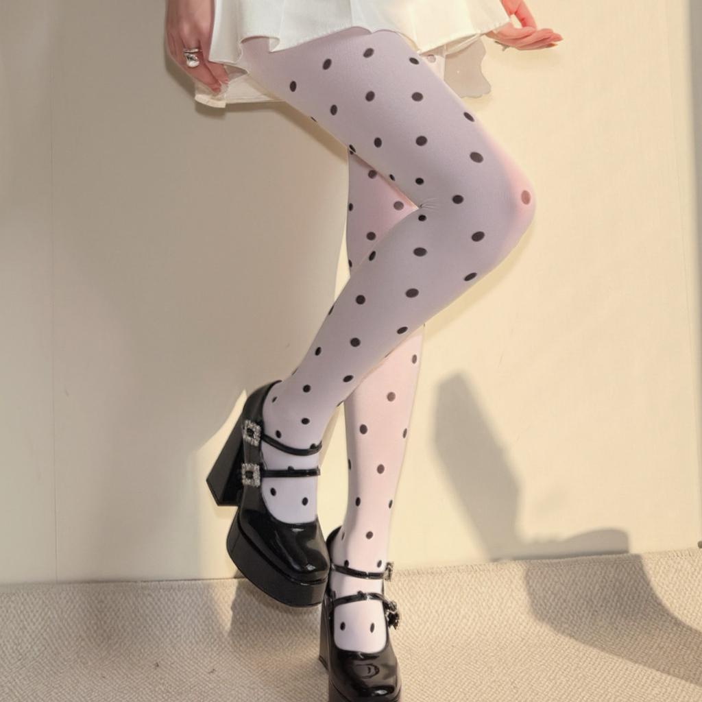 High Waist Dot Tights Stretchy Nylon Hosiery Fashion TightsFor Women and Girls Comfortable Wearing Experience