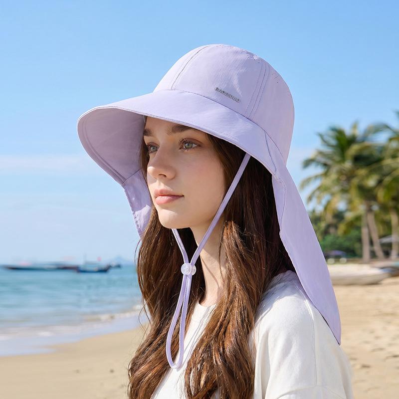 Summer Outdoor Large-Brim Sunshade Hat Women's Quick-Drying Waterproof Shawl Neck Protection Basin Breathable Fisherman Hat