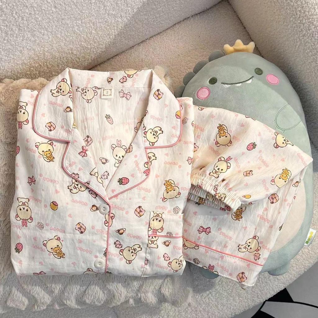 Sommer neue Pyjamas Damen kurzärmelig Shorts dünne Wolkenbaumwolle Cartoon niedlich große Größe Koreanische Version Loungewear