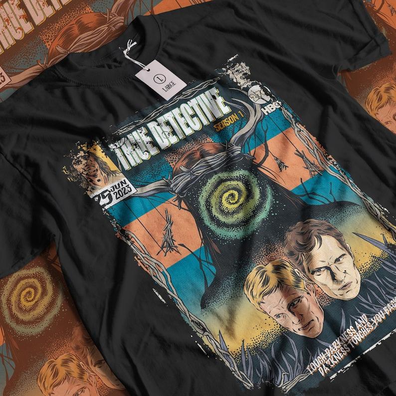 Aesthetic True Detective Vintage Halloween Horror Movie Streetwear Unisex Graphic Unisex Short Sleeve Tshirt
