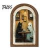 Halloween Entryway Decor Ghost Arch Wooden Sign, Cute Table Rustic Farmhouse Decoration Shelf Decor, Decorative Wall Art for Mantel Living Room