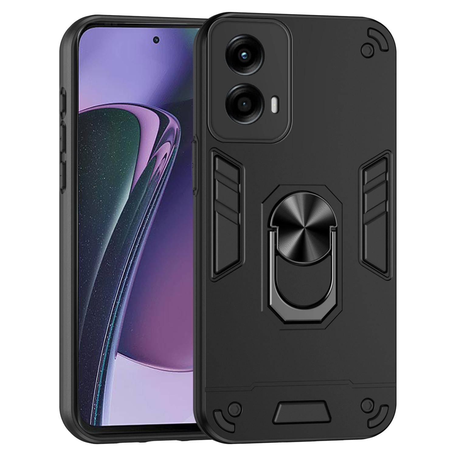 

For Motorola Moto G Stylus 5G (2024) Case Kickstand PC+TPU Cover Support Magnetic Car Mount Black