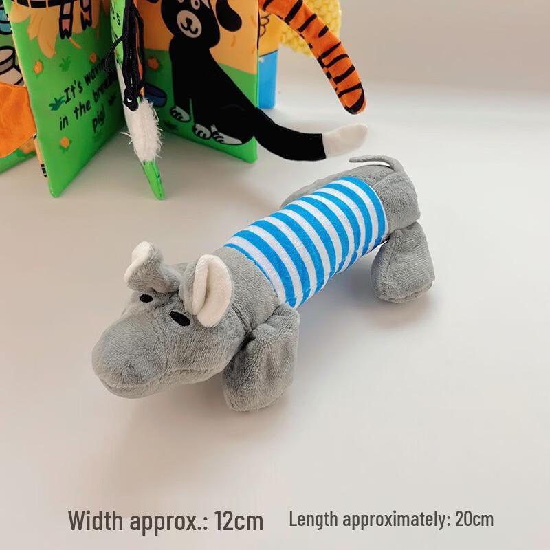 Durable Cartoon Elephant Squeaky Rope Toy