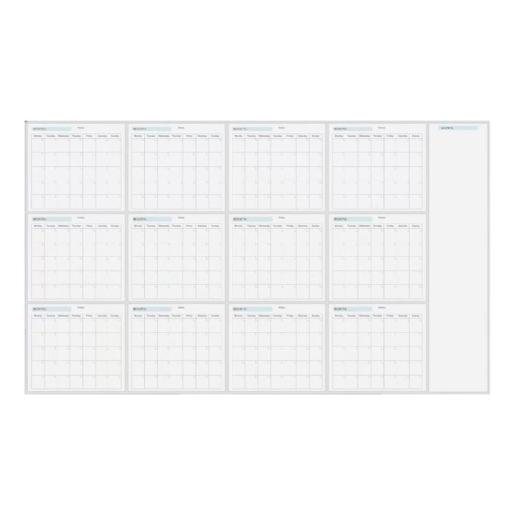 Reusable Erasable Full Year to View Calendar Planner Undated Wall Mounted Calendar Yearly Planner Home Wall Organiser