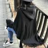 SHANGY2023 Solid Color Women's Fashion Hooded Shawl Cape