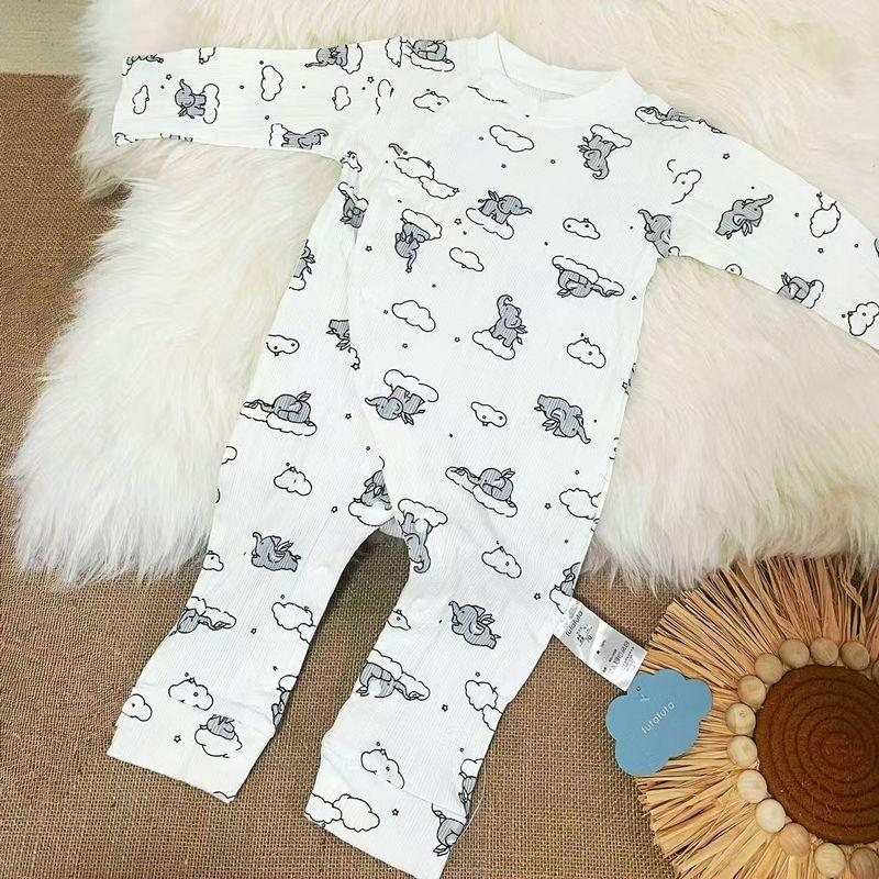 

In-Stock Cute Printed Pure Cotton Long-Sleeve Romper for Baby Boys and Girls 9 Spring Pit Strips 70