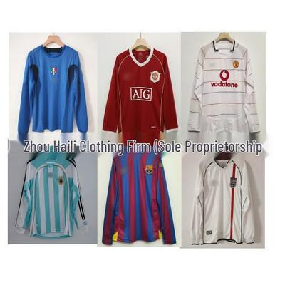 JC Retro Long Sleeve Football Kit: Paris, Barcelona, Manchester United, England, Real Madrid, Argentina, Brazil, Mexico, Arsenal.