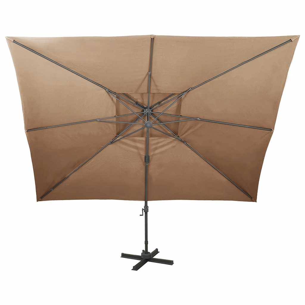 Cantilever Umbrella with Ventilation 400 X 300 Cm Taupe