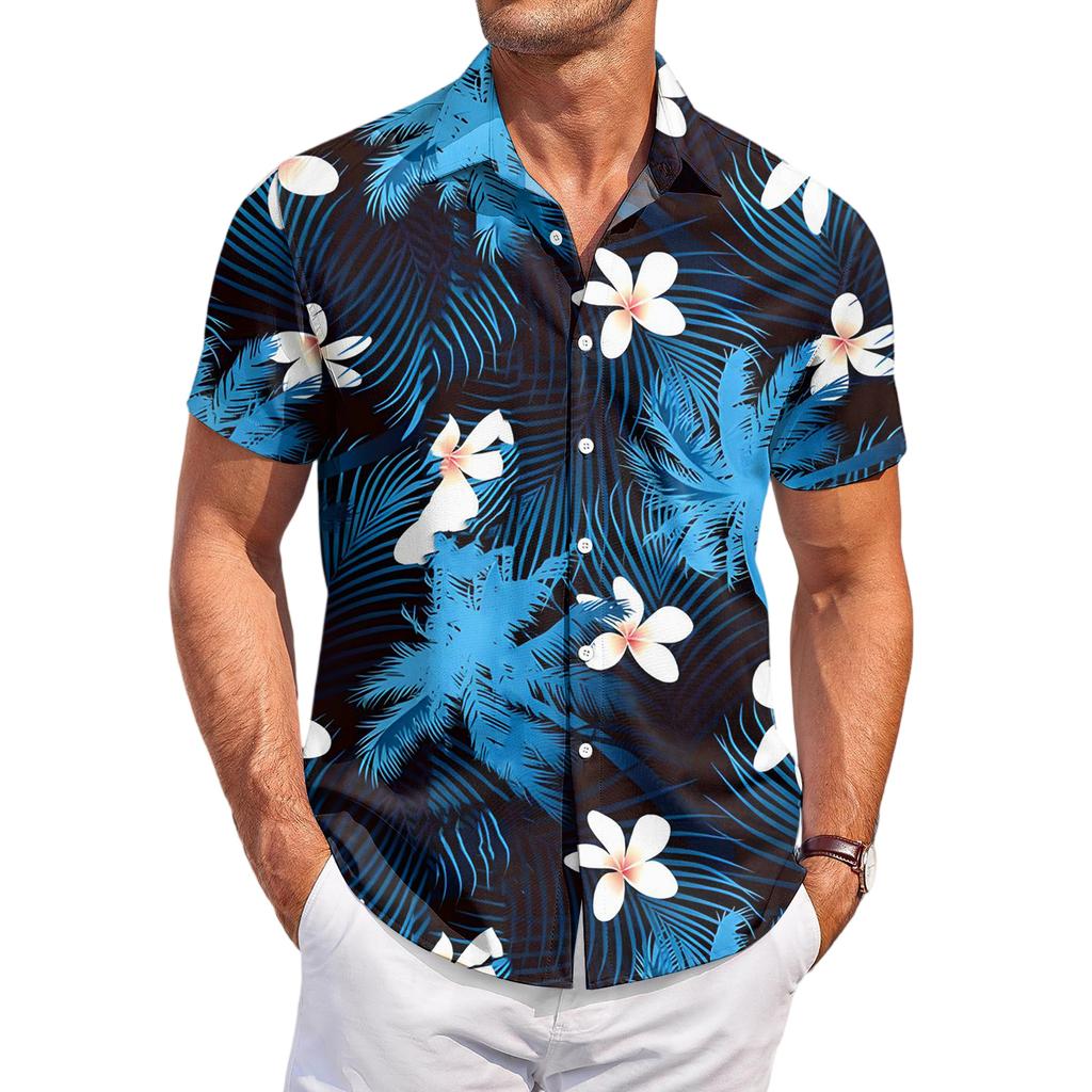 Men's Casual Fashion Printed Short-Sleeve Shirt