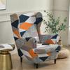 Floral Printed Wing Chair Cover Stretch Spandex Armchair Covers Nordic Removable Relax Sofa Slipcovers With Seat Cushion Covers