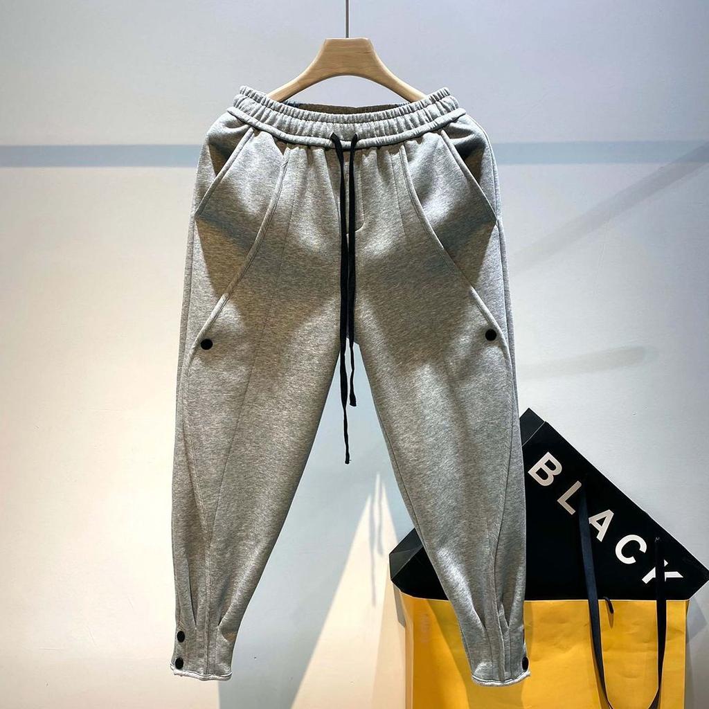 Design-sensing Wardrobe Pants Men's Spring Autumn New Harem Pants Loose Tucked Feet Pleated Casual Trendy Pants