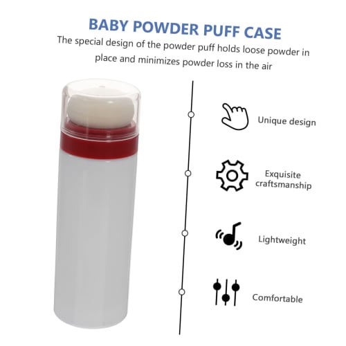 SAFIGLE Toddler Powder Puff Container, Baby Powder Bottle, Loose Powder Case, Travel Compact, Leak-Proof