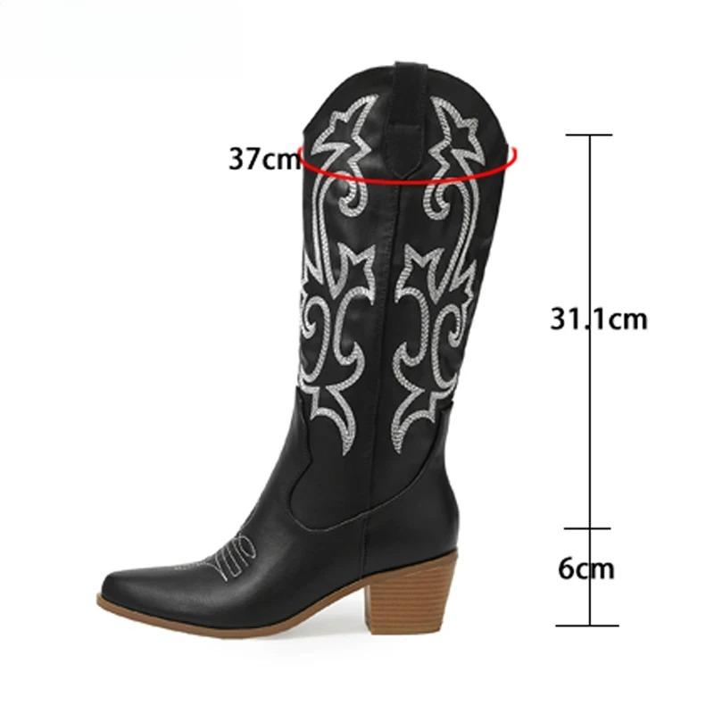 Fashion Fashion Handmade Embroidered Women's Boots Sexy High Heels Over-the-Knee Boots Shoes for Women Pointed Toe Strippers Long Boots