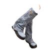 Fashion Women Pleated Chunky Platform Knee High Denim Boots Women Thick Bottom Wedge Western Boots Side Zipper Cowgirl Botas 2024