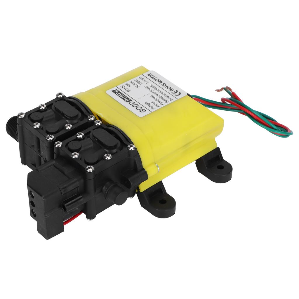 12V 120W 8L Diaphragm High Pressure Pump with Copper Connector Automatic Water Injection Pump