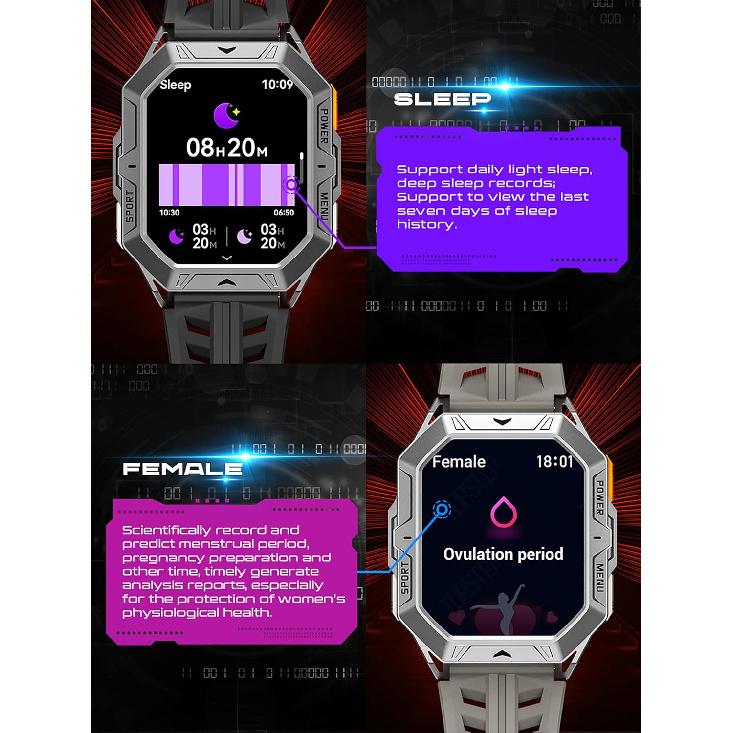 Smart Watch Answer/Make Calls Compass Barometer 1000mAh Extra-Long Battery Rugged 100+ Sports Modes Outdoor Military 2.13 inch AMOLED Smart Watches