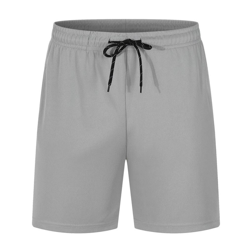 Men’s Quick-Dry Mesh Drawstring Shorts - Breathable, Versatile Solid Color for Summer Sports/Casual Wear