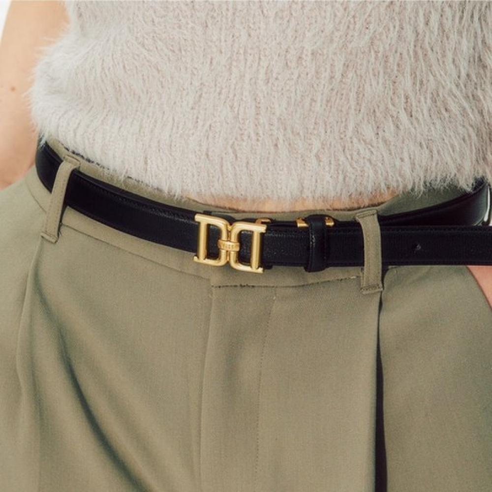 DakS Black Dd Metallic Gold Buckle Leather Women S Belt Single option