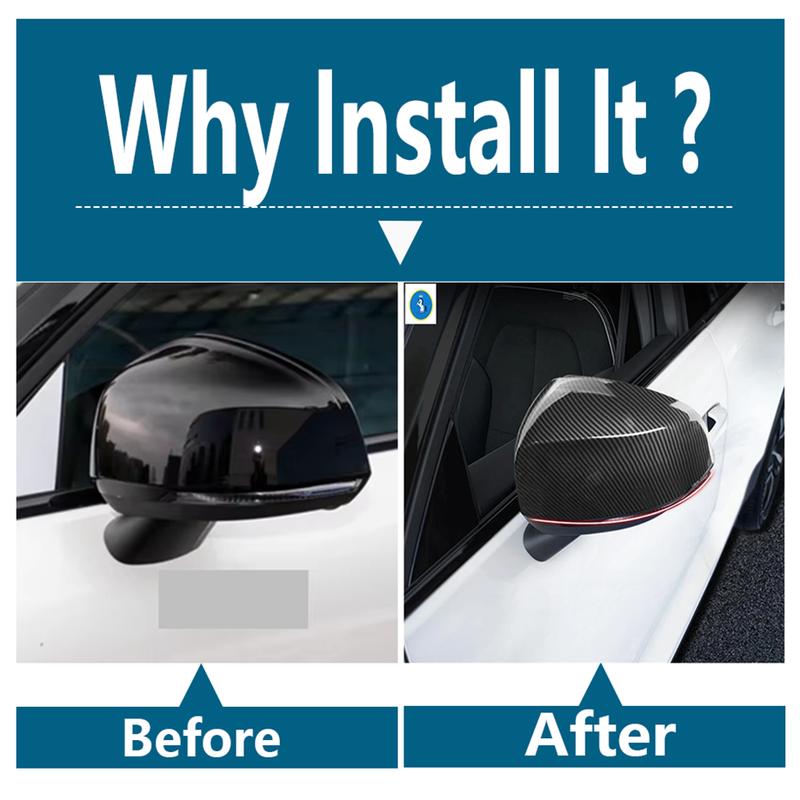 Rearview Mirror Shell Rear-view Mirror Cover Trim Fit For Volvo XC40 2018 - 2025 Car Exterior Accessories Carbon Fiber Look