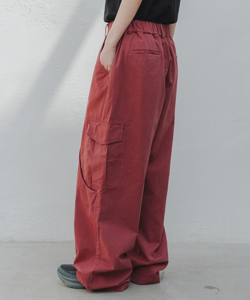ALVINCLO [Deluxe] Washed Cotton Cargo Wide Elastic Waist Pants Dlx2924 (4 Colors)
