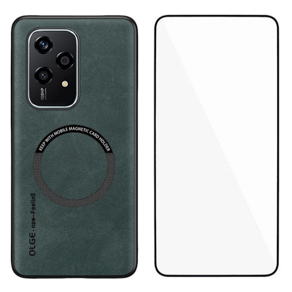 WANLONFENG YBP Series For Honor 200 Lite Magnetic Case with Tempered Glass Film PU+TPU Phone Cover Large Cutout