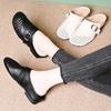 New half slippers 2025 summer wear women's new hollow bag head woven fashion slippers lazy height soft leather