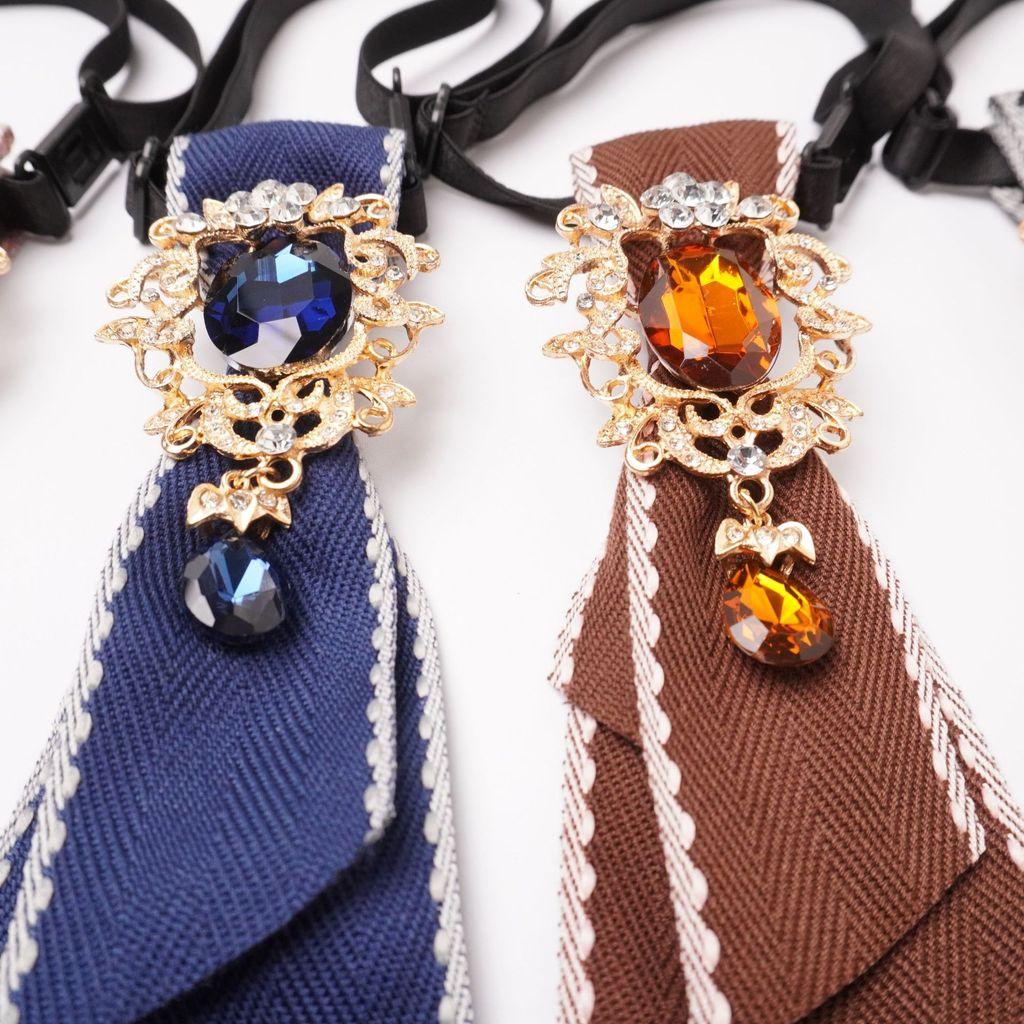 Papillon in Poliestere per Donne Uomini Vintage Goccia d'Acqua Strass Accessorio per Collare