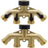 3/4" Brass 4-Way Splitter Tap Diverter, Garden Irrigation Water Distributor Valve Controller