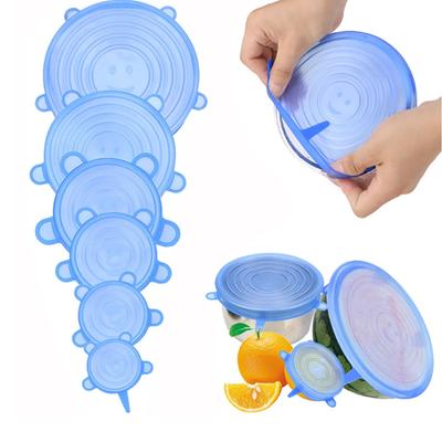 6/12 couvercles extensibles réutilisables en silicone – Gardez les fruits et légumes frais plus longtemps.