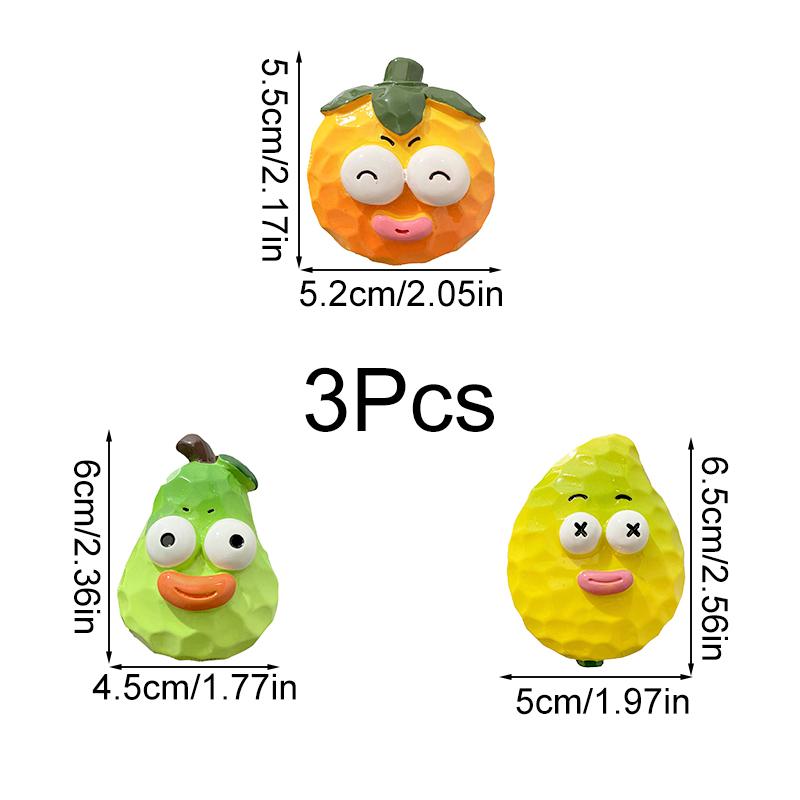 3Pcs Cartoon Funny Fridge Stickers Cute & Creative Resin 3D Refrigerator Stickers Magnetic Kitchen Decor