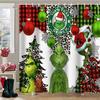 Christmas Cartoon Bathroom  Shower Curtain  Waterproof Fabric Bathroom Curtain With 12 Hooks Sunflower Home Deco Free Ship