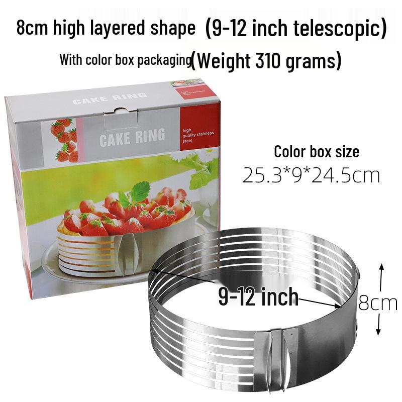 Set mit 9 Mousse-Ringen aus Edelstahl, 15,24-30,48 cm Kuchenback- und Käsekuchen-Schichtformen