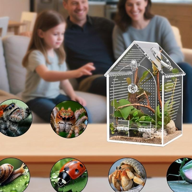 Klares Acryl Hausform Reptilien Terrarium Belüftete Reptilien Zuchtbox Für Amphibienliebhaber Und Klassenzimmer-Ausstellung