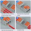 Male Female Docking Mini Quick Wire Connector Universal Compact Electrical Wiring Connectors Push-in Conductor Terminal Block Plug Connectors 4