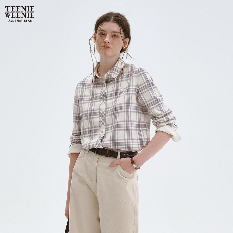 Teenie Weenie Women's Cartoon Bear Plaid Shirt
