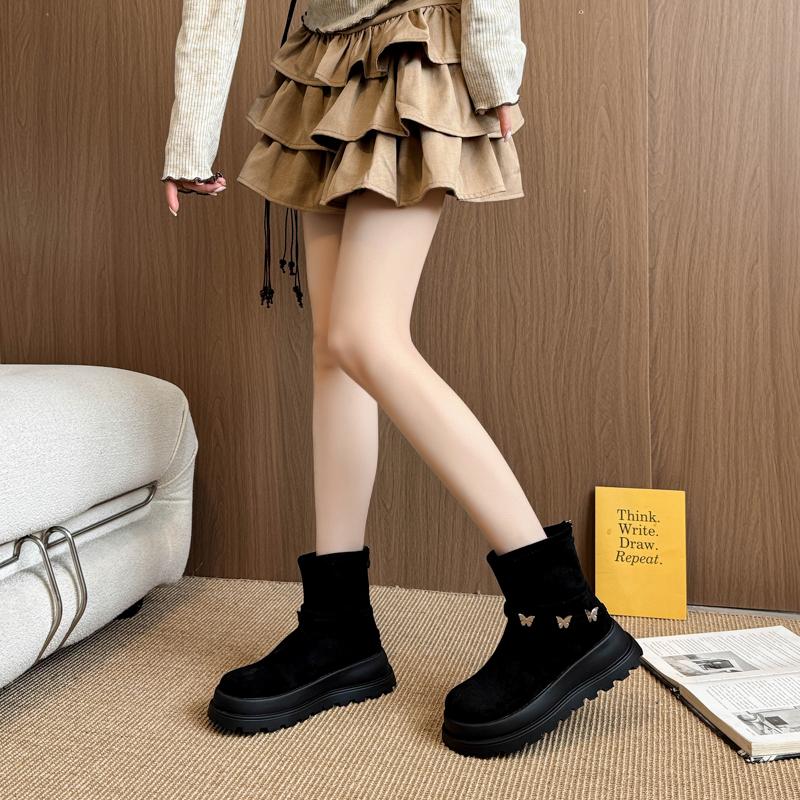 Fashion Autumn Winter Thick Bottom Woman Ankle Boot Fashion Platform Ladies Concise Zippers Mordern Short Booties