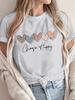 Choose Happy Women's Tee - Boho Leopard Heart Graphic Maroon Top