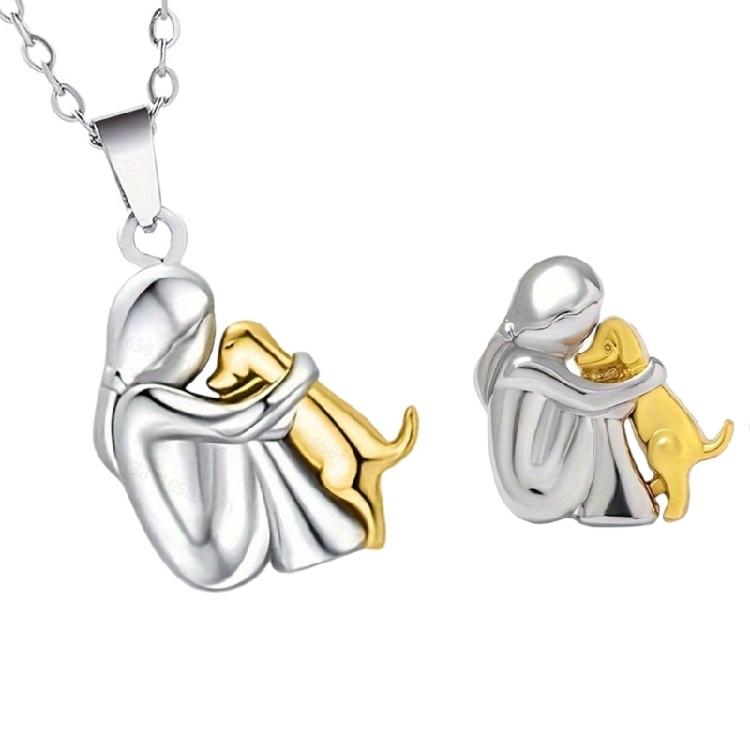 Naszyjnik/Kolczyki Sztyfty Zainspirowane Przyjaźnią Mała Dziewczynka Szczeniak Wisiorek Biżuteria Nastolatki Akcesoria do Noszenia na Co Dzień