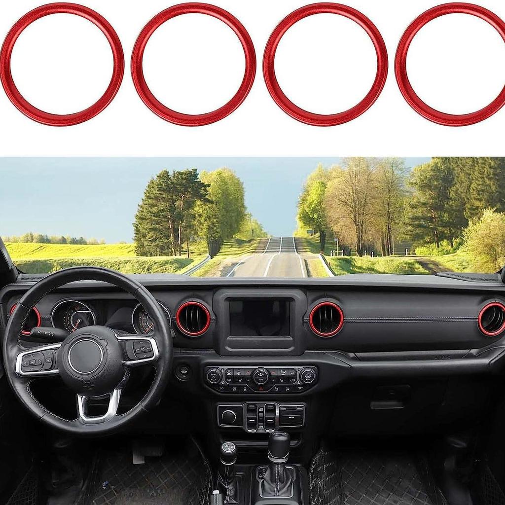 Decorative Air Vent Ring for 18-23 Jeep Wrangler JL JLU Center Console