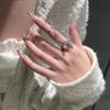 Double Finger Chain Rings For Women Ring Set Tassel Butterfly Zircon Crystal Rings Jewelry Fashion Hip Hop Jewelry