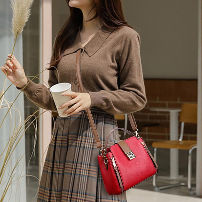 Small Bucket Shoulder Bags For Women Luxury Designer PU Leather Messenger Crossbody Bags Ladies Casual Solid Color Purse Handbag