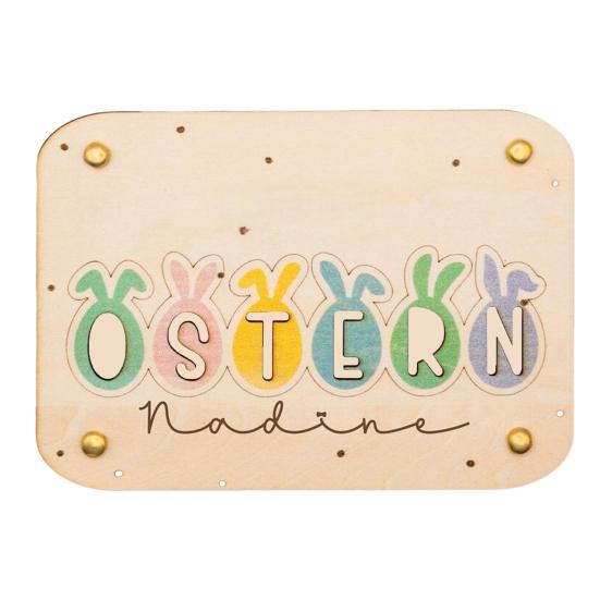 

Дерев яна Великодня вітальна листівка Ручна робота OSTERN Вушка Кролика Барвисте Яйце Декорація Знак Великдень Весна Літери Форма Вушка Кролика Яйце-Прикраса 1pc Rabbit