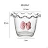 Glass Ice Cream Bowl Flower Shape Household Clear Serving Bowls Parfait Fruit Cup for Tea and