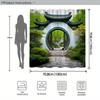 Waterproof Shower Curtain with Traditional Chinese Garden Design for an Elegant and Cultural Bathroom Decor Experience