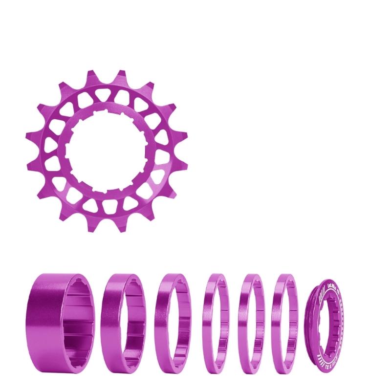 Kits de Conversion Pignons Mono-Vitesse 16T 18T pour Vélos Multi-Vitesses, Cassettes Mono-Vitesse avec Entretoises et Bagues de Blocage