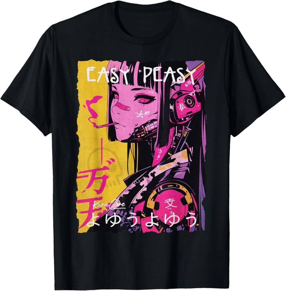 Japanese Streetwear Cyberpunk Y2K Techwear Retro Manga Anime T-Shirt