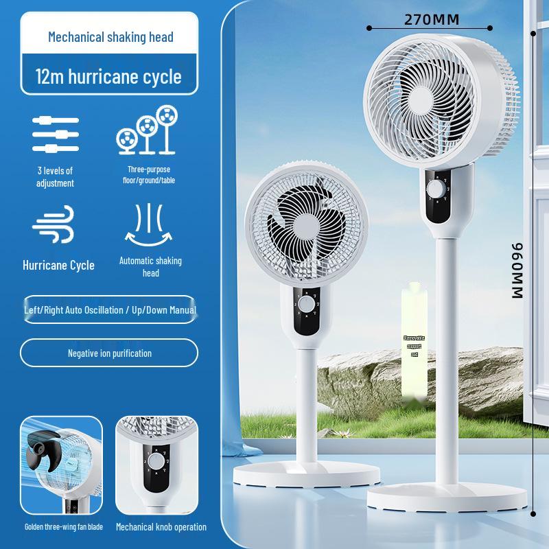 Smart Remote-Controlled Oscillating Electric Fan: Low Noise Floor & Table Air Circulation Fan