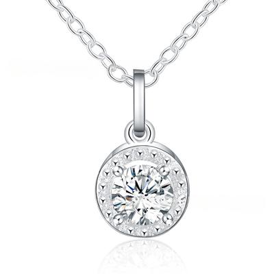AAAA zircone nuovo prodotto placcato in argento nobile bianco collana con ciondolo di diamanti per ragazze gioielli coreani di moda